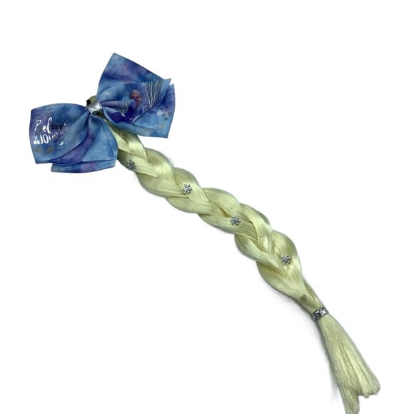 Frozen Themed Hair Clip Braided Extension & Bow Costume Believe in the Journey - Picture 1 of 5